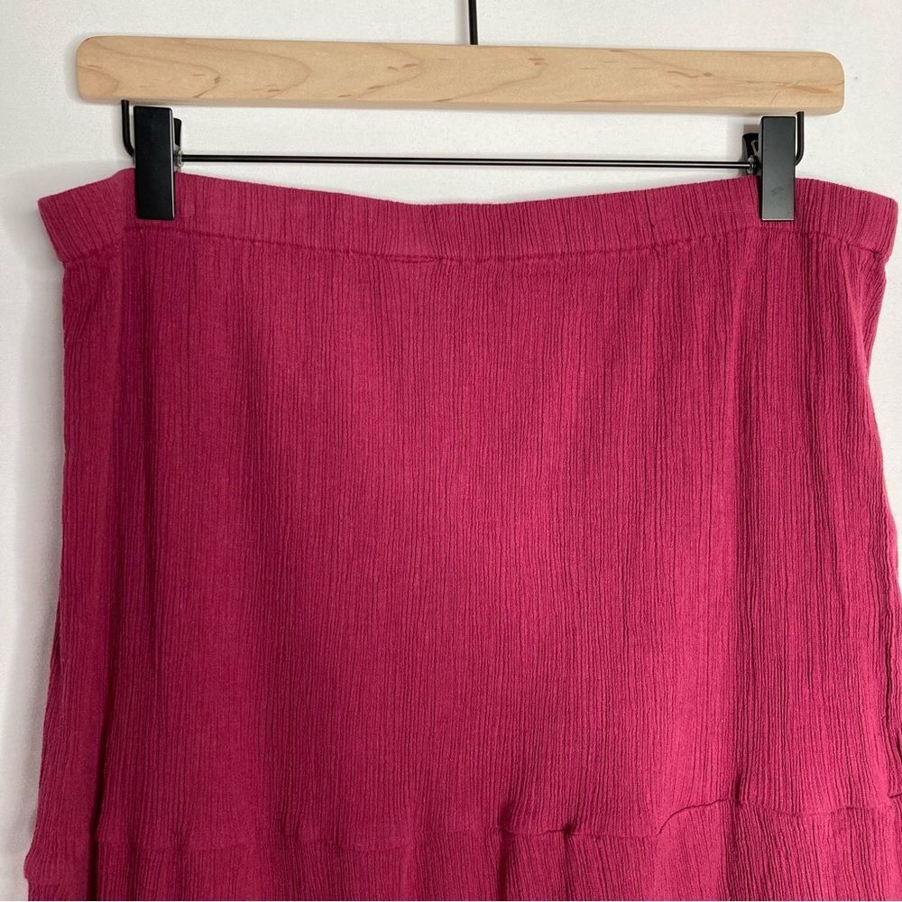 Vintage CW Classics Red Crepe Midi Skirt Size 1X Tiered Y2K Whimsigoth - Picture 6 of 7